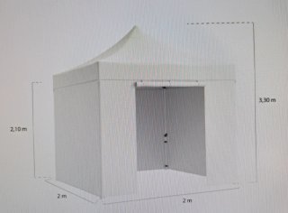 Carpa 2x2, resistente, bolsa transporte. Acero.