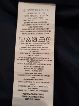 Parka azul marino El Corte Inglés