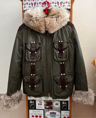 Cazadora larga con piel