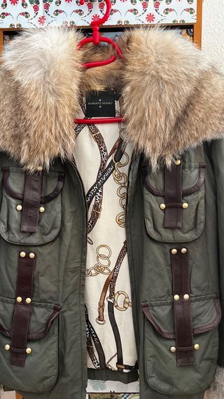 Cazadora larga con piel