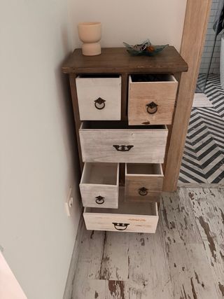 Mueble cajonera madera recibidor
