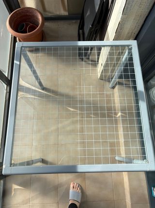 Mesa Terraza 80x80 Aluminio y Cristal