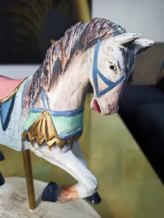 Figura Caballo de Carrusel de Madera