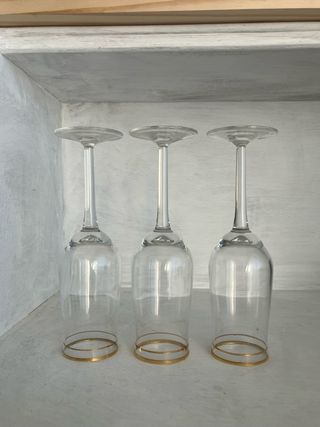 Set 3 Calici Cristallo finitura in oro