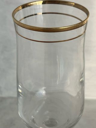 Set 3 Calici Cristallo finitura in oro