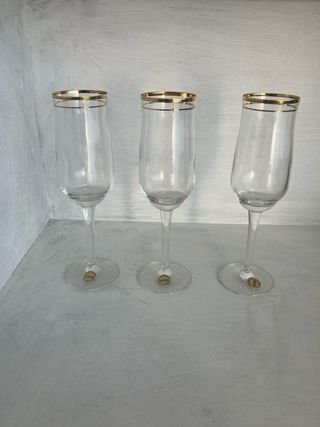 Set 3 Calici Cristallo finitura in oro