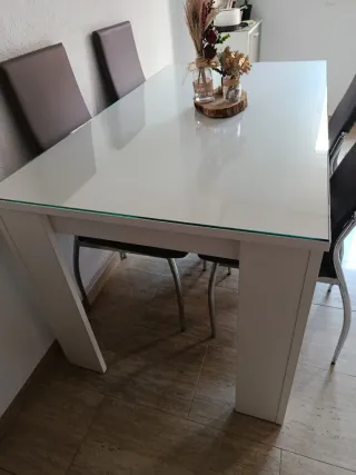 Mesa Comedor Cristal y Madera