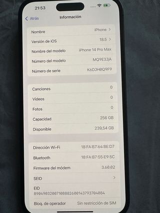 iPhone 14 Pro Max 256GB Negro