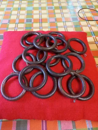 Argollas de madera para cortinas (nuevas)