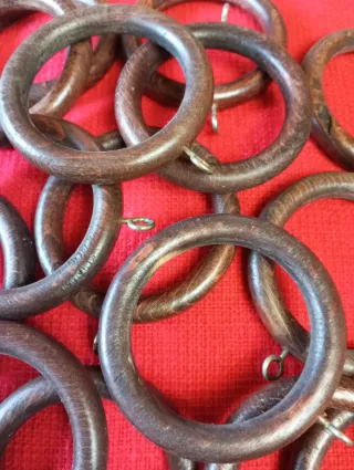 Argollas de madera para cortinas (nuevas)