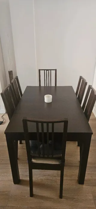 Mesa comedor extensible Ikea + 6 sillas