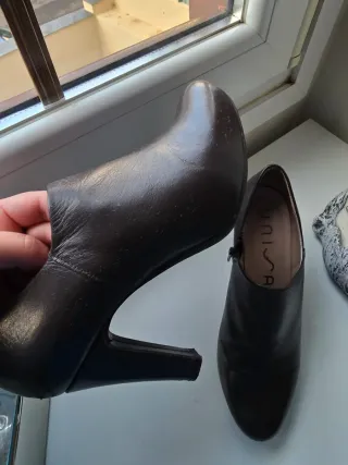 Botines de tacón marrón chocolate