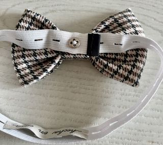 Pajarita artesanal de tweed multicolor