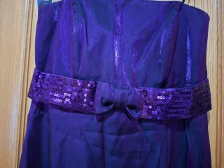 Vestido largo fiesta color berenjena