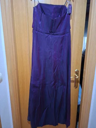 Vestido largo fiesta color berenjena