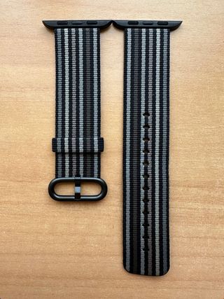 Apple Watch 42mm. Black Stripe Woven Nylon