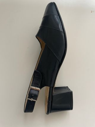 Zapatos azul marino cuero auténtico talla 35