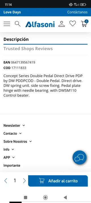 Pedal doble bombo PDP