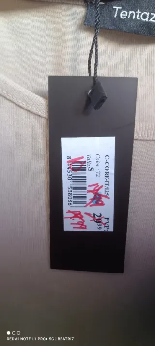 Camiseta Tentazioni Design Talla S Beige