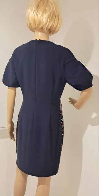 Abito Pinko Crepe Blu/Multicolor