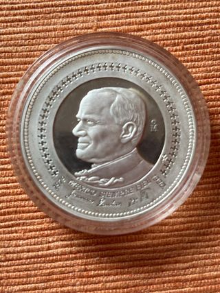 Onza Plata Pura Ley 999 Juan Pablo II