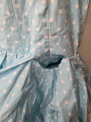 Vestido Flamenca Niña Azul y Blanco