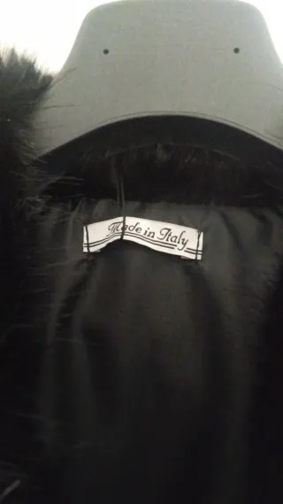 Giacca donna nera con pelliccia made in Italy