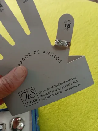 Anillo AS DE PLATA Talla 18