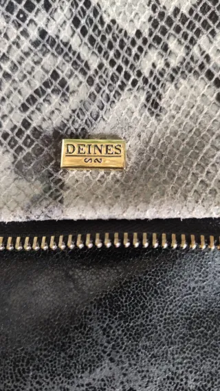 Bolso Piel Negro y Gris