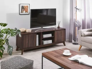Mueble TV Madera Oscura Estilo Mid-century
