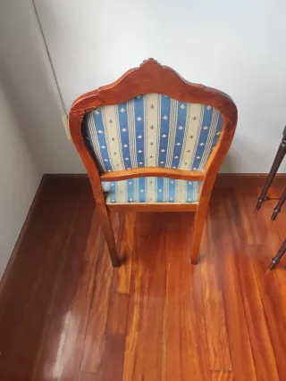 Silla Isabelina Tapizada Madera