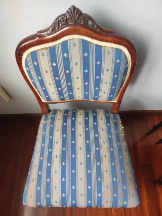 Silla Isabelina Tapizada Madera