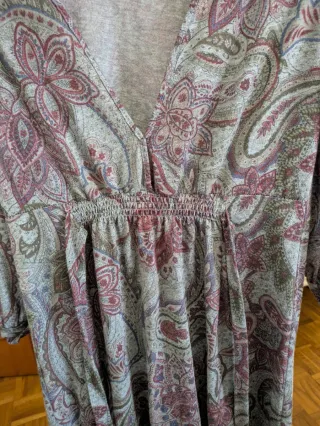 Vestido Casual estampado gris