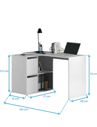 Habitdesign Escritorio Blanco Reversible