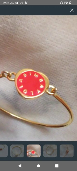 Pulsera Bimba y Lola dorada y roja