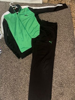 Chándal Puma Hombre Negro y Verde/ original
