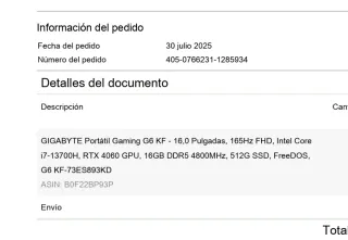 Portátil Gigabyte Negro