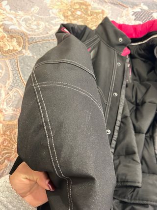 Chaqueta Moto Mujer Negra y Rosa