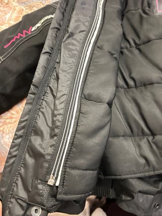 Chaqueta Moto Mujer Negra y Rosa