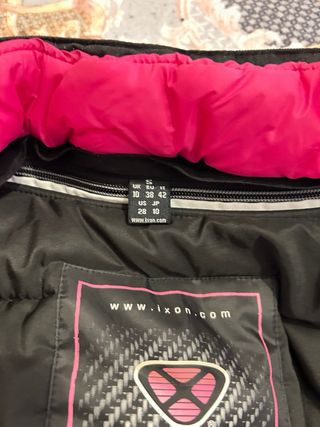 Chaqueta Moto Mujer Negra y Rosa