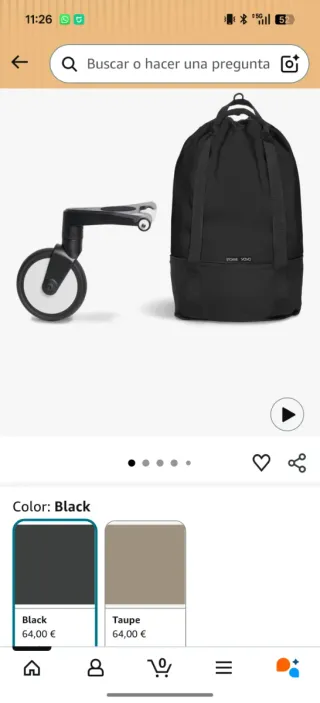 Bolsa Babyzen Yo-Yo Stokke Negra- NUEVO