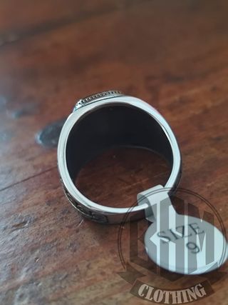 Anello Uomo Pietra Nera rettangolare