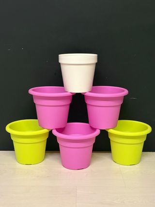 6 Macetas de colores 20 cm