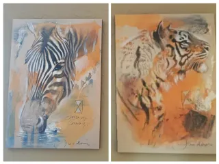 Set 2 Cuadros Animales (Cebra y Tigre)