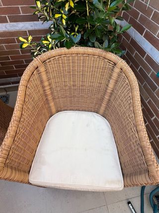 Pareja sillones de ratan para jardín