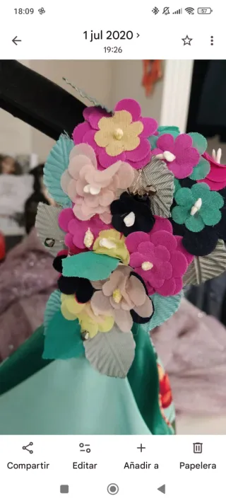 Vestido fiesta/boda evassé floral T.42