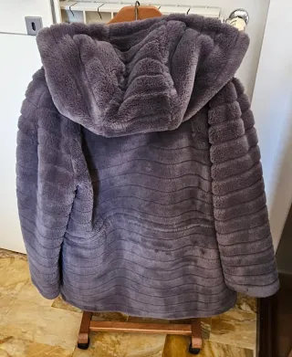 Cappotto pelliccia sintetica donna grigio