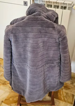 Cappotto pelliccia sintetica donna grigio