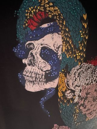 Camiseta Zara  Negra Estampado llamativo pedrería