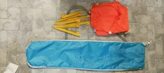 Sombrilla playa Tribord azul y amarilla